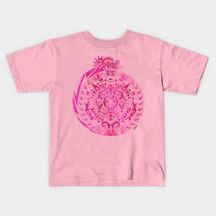 pink quetzalcoatl ecopop pattern Kids T-Shirt